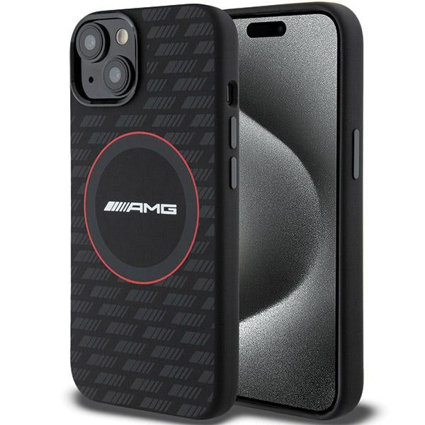 AMG Magsafe Handy Hülle Case Carbon Pattern für iPhone 13 / 14 / 15 Schwarz