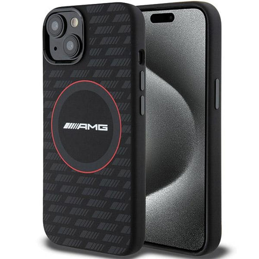 AMG Magsafe Handy Hülle Case Carbon Pattern für iPhone 13 / 14 / 15 Schwarz