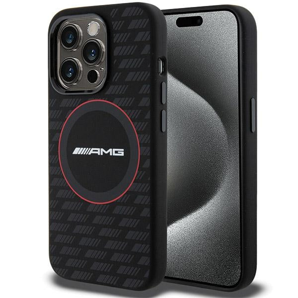 AMG Magsafe Handy Hülle Case Carbon Pattern für iPhone 15 Pro Schwarz