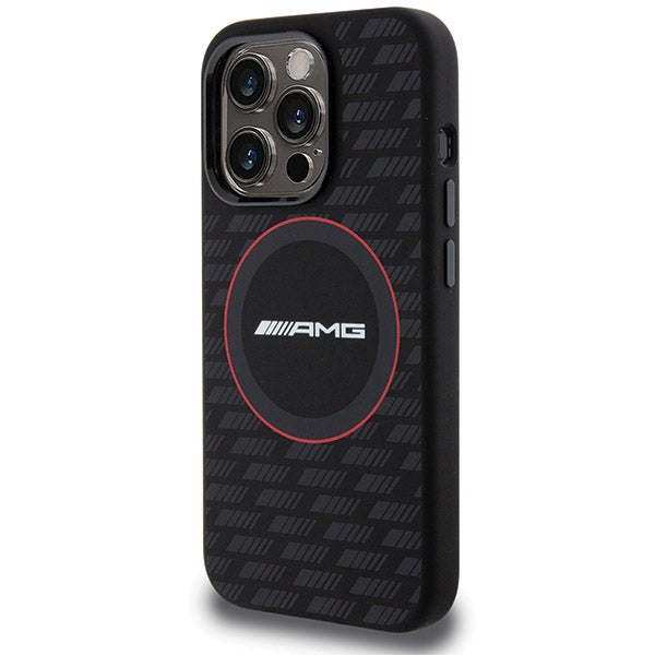 AMG Magsafe Handy Hülle Case Carbon Pattern für iPhone 15 Pro Schwarz
