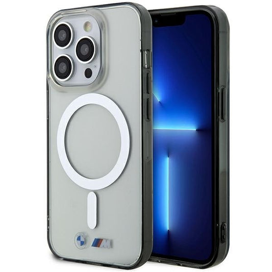 BMW Magsafe Handy Hülle Case Silver Ring Magsafe für iPhone 14 Pro Transparent