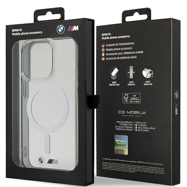 BMW Magsafe Handy Hülle Case Silver Ring Magsafe für iPhone 14 Pro Transparent