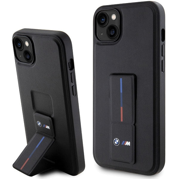 BMW Handy Hülle Case mit Grip Stand für iPhone 13 / 14 / 15 Schwarz