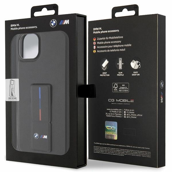 BMW Handy Hülle Case mit Grip Stand für iPhone 13 / 14 / 15 Schwarz