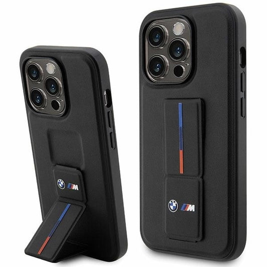BMW Handy Hülle Case mit Grip Stand für iPhone 14 Pro Max Schwarz
