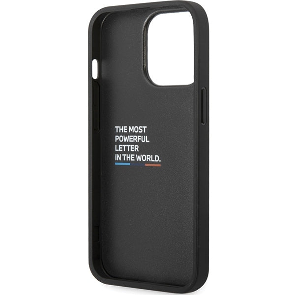 BMW Handy Hülle Case Leder Carbon für iPhone 14 Pro Max Schwarz