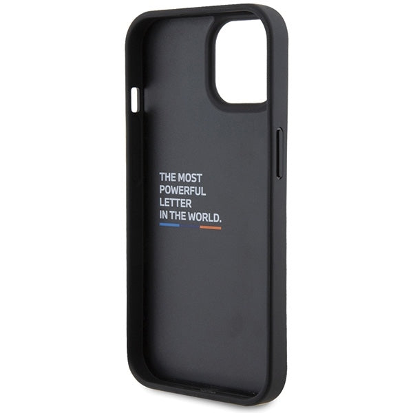 BMW Handy Hülle Case Leder Carbon für iPhone 13 / 14 / 15 Schwarz