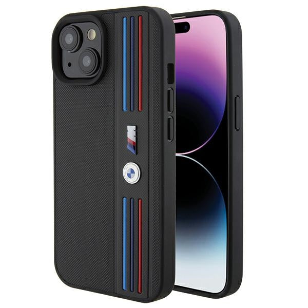 BMW Handy Hülle Case Tricolor M Collection für iPhone 13 / 14 / 15 Schwarz