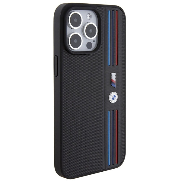 BMW Handy Hülle Case Tricolor M Collection für iPhone 15 Pro Max Schwarz