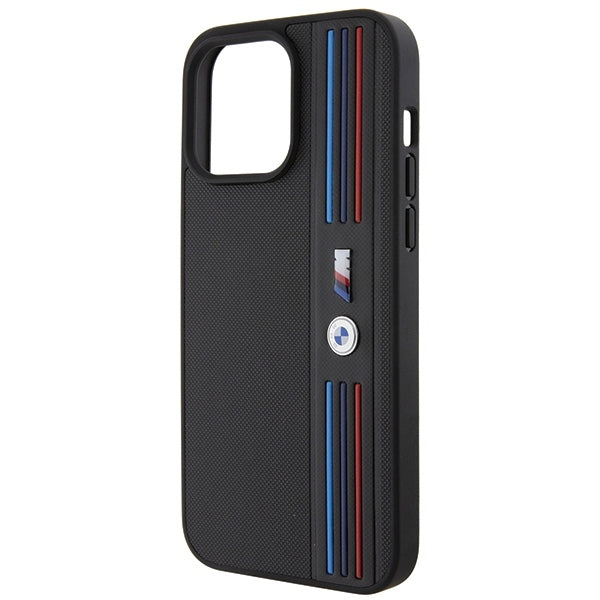 BMW Handy Hülle Case Tricolor M Collection für iPhone 15 Pro Max Schwarz