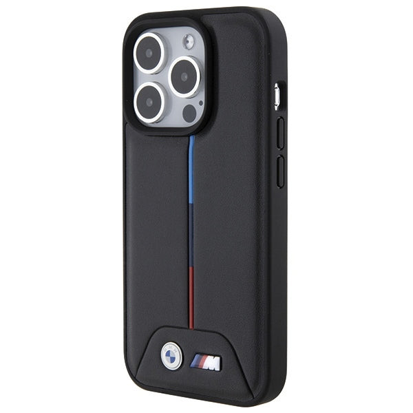 BMW Handy Hülle Case M Quilted Tricolor für iPhone 15 Pro Max Schwarz