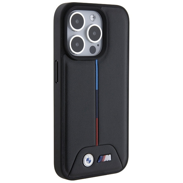 BMW Handy Hülle Case M Quilted Tricolor für iPhone 15 Pro Max Schwarz