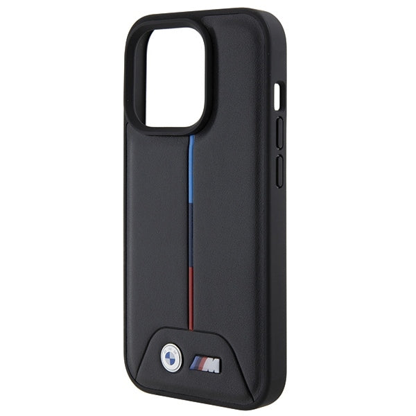 BMW Handy Hülle Case M Quilted Tricolor für iPhone 15 Pro Max Schwarz