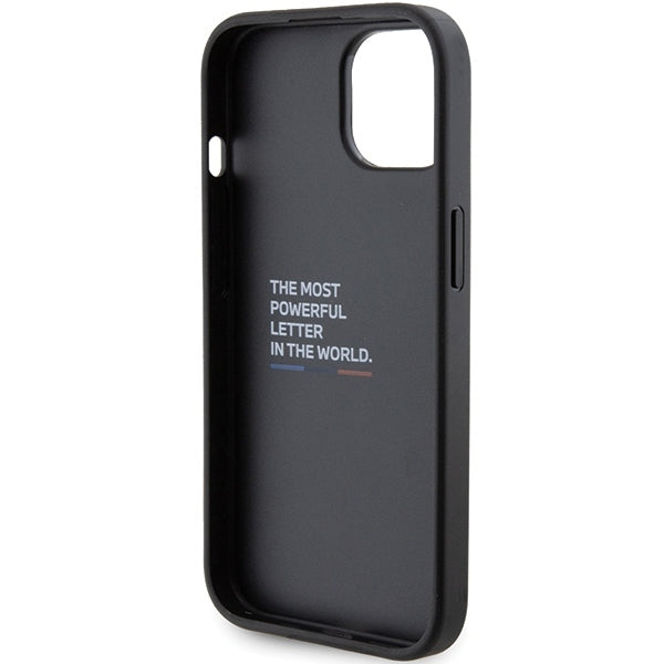 BMW Handy Hülle Case mit Grip Stand Smooth & Carbon für iPhone 13 / 14 / 15 Schwarz