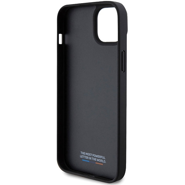 BMW Handy Hülle Case Perforated Tricolor Line für iPhone 13 / 14 / 15 Schwarz