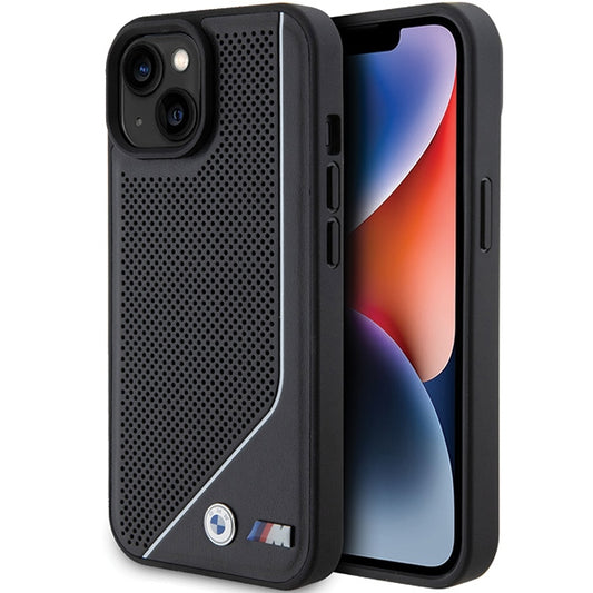 BMW Magsafe Handy Hülle Case Perforated Twisted Line iPhone 15 Pro Max Schwarz