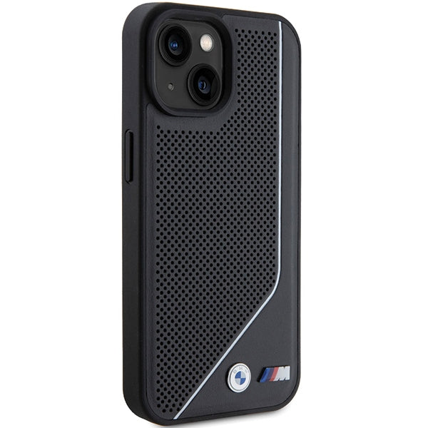 BMW Magsafe Handy Hülle Case Perforated Twisted Line iPhone 15 Pro Max Schwarz