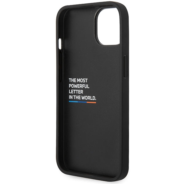 BMW Handy Hülle Case M Quilted Tricolor für iPhone 13 / 14 / 15 Schwarz