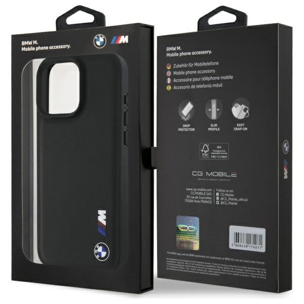 BMW Handy Hülle Smooth Rubber Logo Hard Case für iPhone 16 Pro Max Schwarz