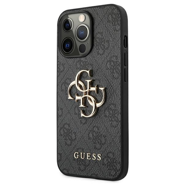 GUESS Handy Hülle Case 4G Big Metall Logo für iPhone 13 / 14 / 15 Schwarz