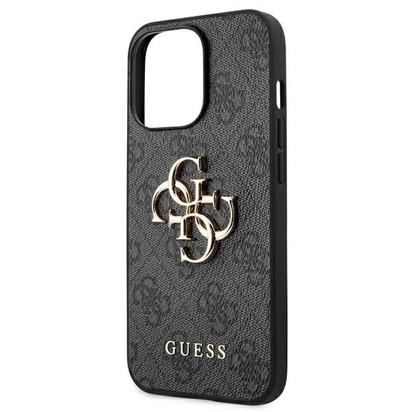 GUESS Handy Hülle Case 4G Big Metall Logo für iPhone 13 / 14 / 15 Schwarz