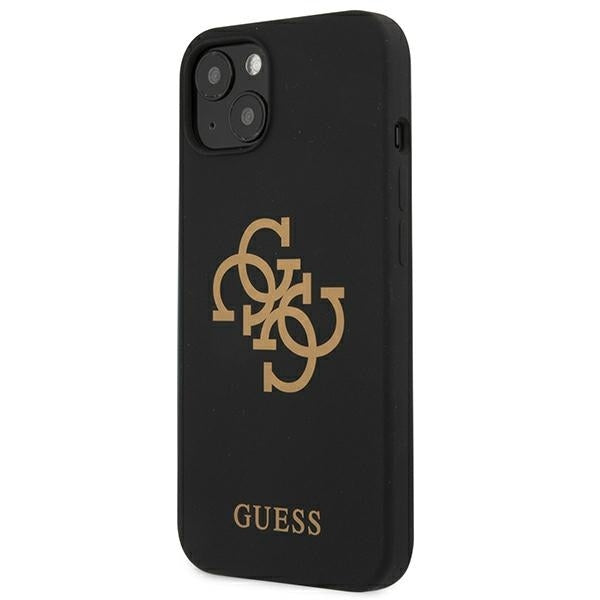 GUESS Handy Hülle Case Silikon 4G Logo für iPhone 13 / 14 / 15 Schwarz