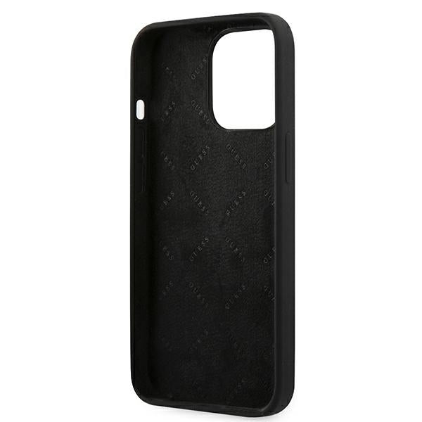 GUESS Handy Hülle Case Silikon 4G Logo für iPhone 13 Pro Schwarz