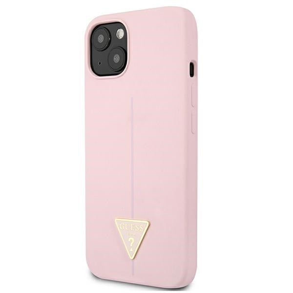 GUESS Handy Hülle Case Saffiano Triangle 4G Dreieck Logo für iPhone 13 / 14 / 15 Purple