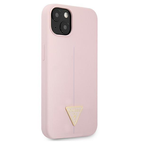 GUESS Handy Hülle Case Saffiano Triangle 4G Dreieck Logo für iPhone 13 / 14 / 15 Purple