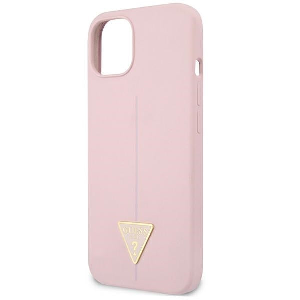 GUESS Handy Hülle Case Saffiano Triangle 4G Dreieck Logo für iPhone 13 / 14 / 15 Purple