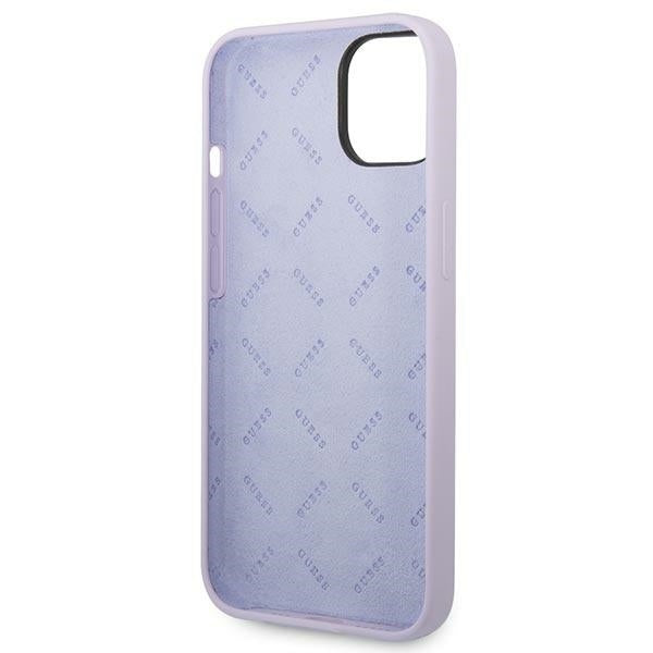 GUESS Handy Hülle Case Silikon Vintage Gold Logo für iPhone 13 / 14 / 15 Purple