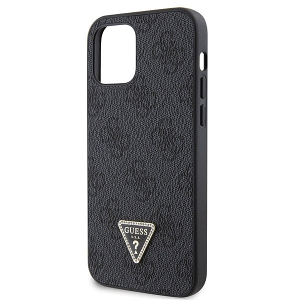 GUESS Crossbody Handy Hülle Case 4G Metall Logo für iPhone 12 / 12 Pro Schwarz