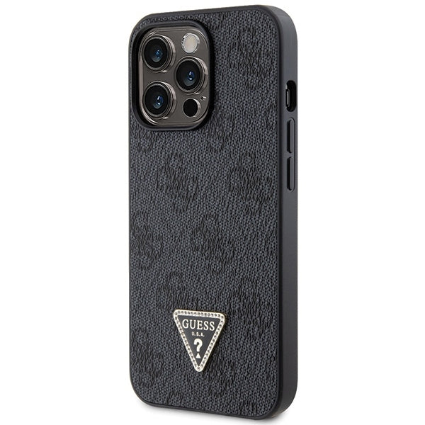 GUESS Crossbody Handy Hülle Case 4G Metall Logo für iPhone 13 Pro Schwarz