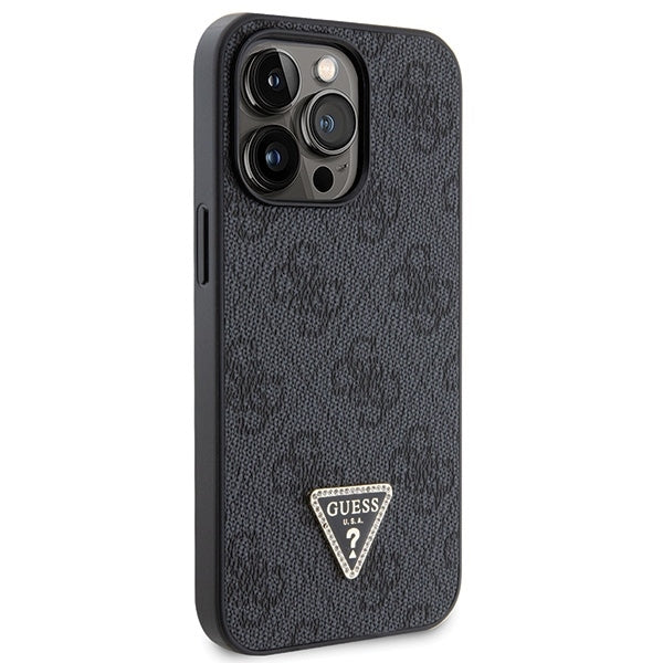 GUESS Crossbody Handy Hülle Case 4G Metall Logo für iPhone 13 Pro Schwarz
