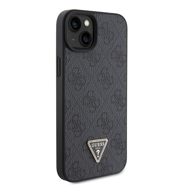 GUESS Crossbody Handy Hülle Case 4G Metall Logo für iPhone 13 / 14 / 15 Schwarz
