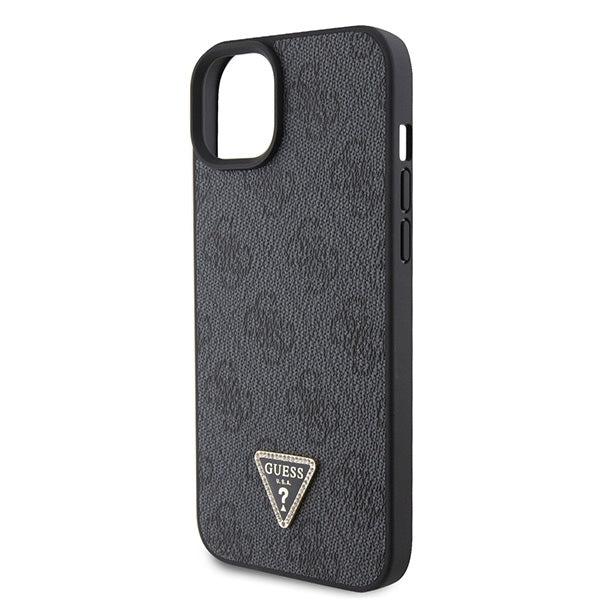 GUESS Crossbody Handy Hülle Case 4G Metall Logo für iPhone 13 / 14 / 15 Schwarz