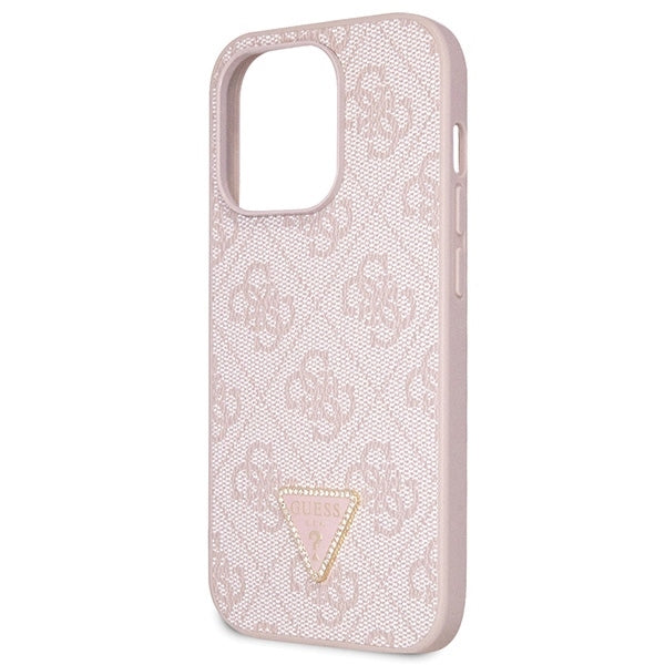 GUESS Crossbody Handy Hülle Case 4G Metall Logo für iPhone 15 Pro Max Pink