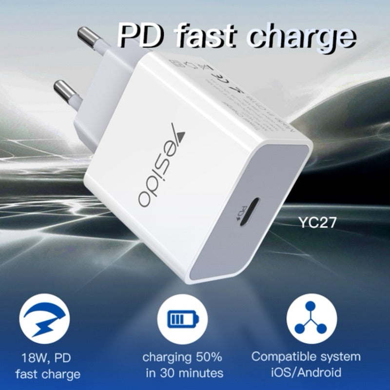 YESIDO YC27 Typ C Fast Charge Ladegerät Adapter