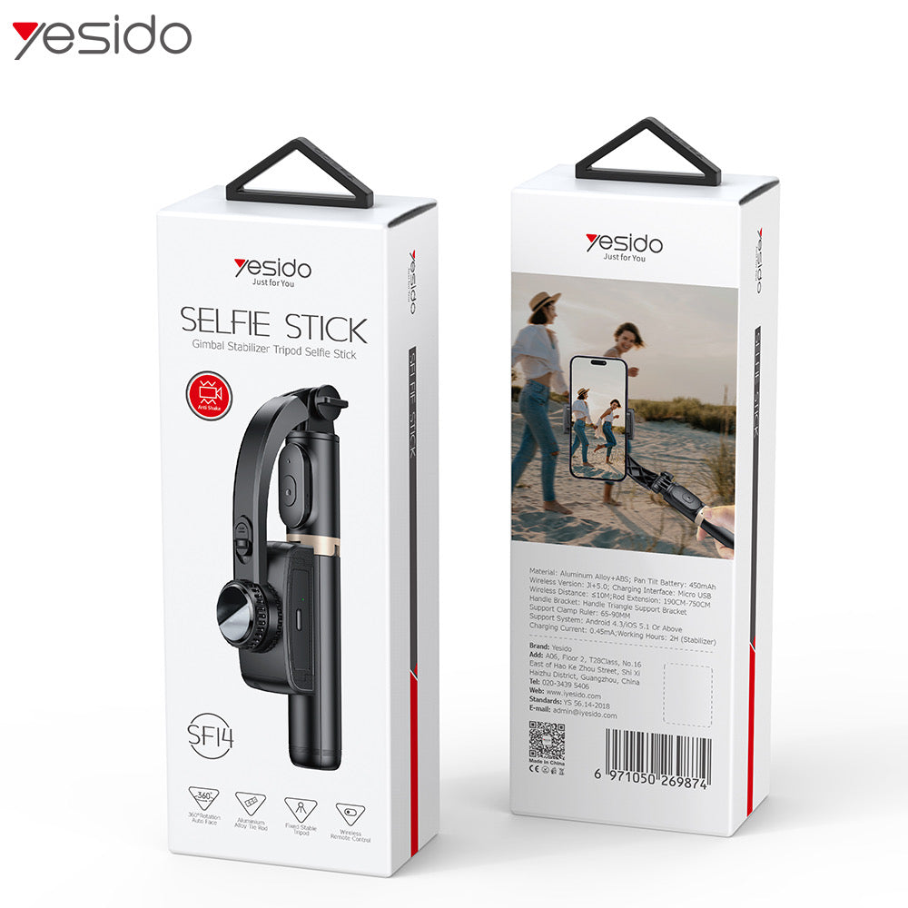 YESIDO SF14 Wireless Selfie Stick mit Gimbal Stabilisator