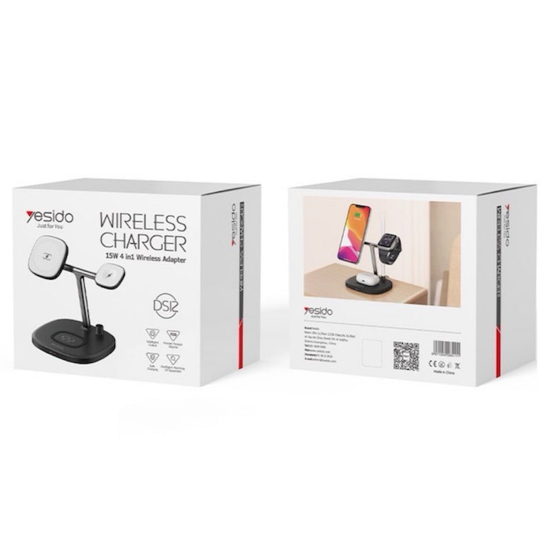 Yesido DS12 4in1 Halterung Wireless Charger Stand für Smartphones, Apple Watch, Airpods und Pen