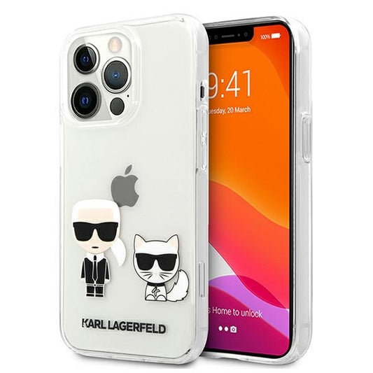 Karl Lagerfeld Handy Hülle Case Karl & Choupette für iPhone 13 Pro Max Transparent