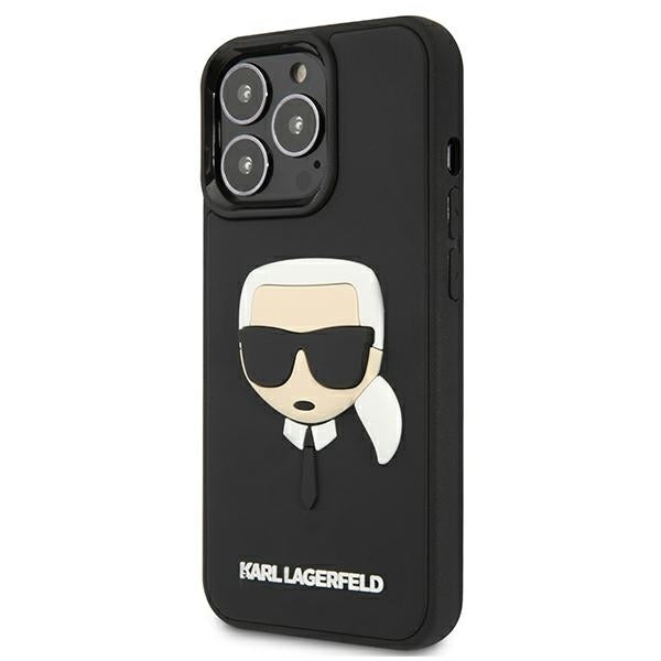 Karl Lagerfeld Handy Hülle Case 3D Rubber Karl´s Head für iPhone 13 / 13 Pro Schwarz