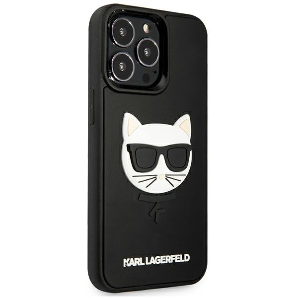 Karl Lagerfeld Handy Hülle Case 3D Rubber Choupette für iPhone 13 Pro Max Schwarz