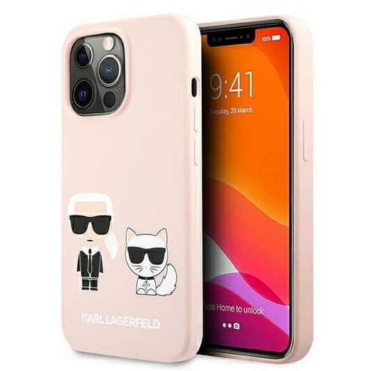Karl Lagerfeld Magsafe Handy Hülle Case Karl & Choupette für iPhone 13 Pro Max Rosa