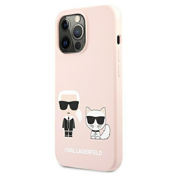 Karl Lagerfeld Magsafe Handy Hülle Case Karl & Choupette für iPhone 13 Pro Max Rosa