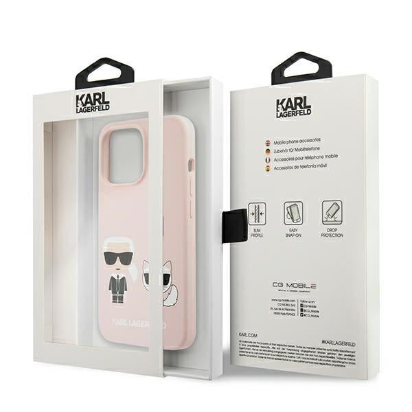 Karl Lagerfeld Magsafe Handy Hülle Case Karl & Choupette für iPhone 13 Pro Max Rosa