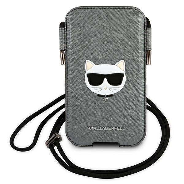 Karl Lagerfeld Universal Umhängetasche 6.7 Zoll Saffiano Ikonik Choupette Head