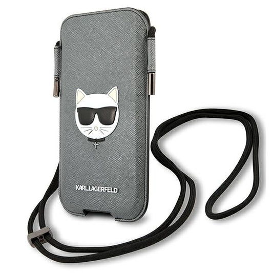 Karl Lagerfeld Universal Umhängetasche 6.7 Zoll Saffiano Ikonik Choupette Head