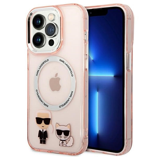 Karl Lagerfeld Magsafe Handy Hülle Case für iPhone 14 Pro Rosa