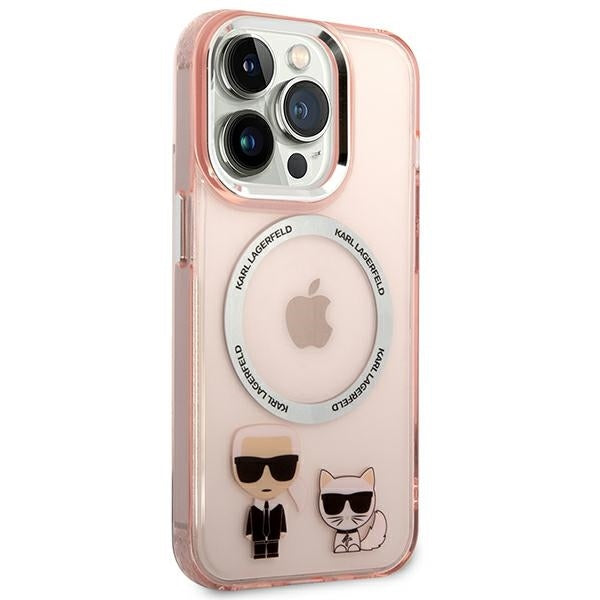 Karl Lagerfeld Magsafe Handy Hülle Case für iPhone 14 Pro Rosa